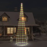 vidaXL Brad de Crăciun pe catarg, 1134 LED-uri, multicolor, 800 cm