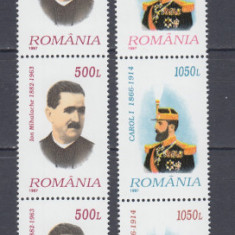 ROMANIA 1997 LP 1444 a PERSONALITATI OAMENI POLITICI SERIE MNH