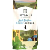 Cafea macinata Rich Italian Decofeinizata, Taylors of Harrogate, 100% Arabica, 200 g