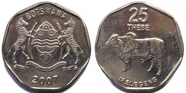 Botswana 2007 - 25 thebe UNC
