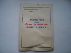 Instructiuni pentru masinile electrice de spalat rufe tip Albalux 4 si 5