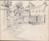 A1696 Schiță de Dimitrie &bdquo;Puiu&rdquo; Eitel, 1938, semnată