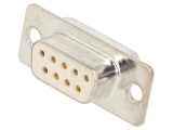 Conector D-Sub 9 PIN mamă pe cablu, lipire, placare aurit