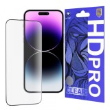Folie de protectie Ecran Lito HD Pro Clear pentru Apple iPhone 14 Pro Max, Sticla Securizata, Full Glue, Neagra