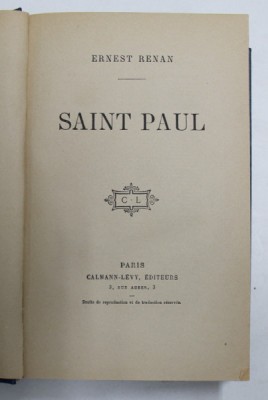 SAINT PAUL par ERNEST RENAN , 1923 foto