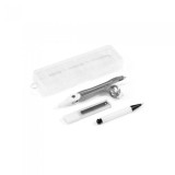 Set de Geometrie &icirc;n Cutie, Include 1 Compas, 1 Creion Mecanic și 10 Mine Grafit de 0,5 mm. 128 x 42 x 20 mm, Alb