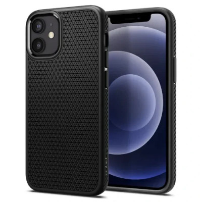 Husa Cover Spigen Liquid Air pentru iPhone 12 Mini Matte Black foto