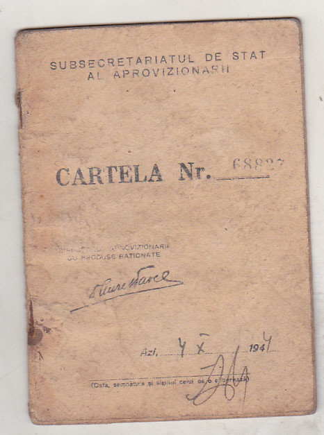 bnk div Cartela de alimente - 1944