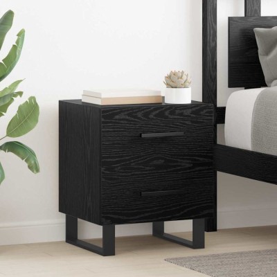 vidaXL Noptiere 2 pcs Stejar negru 40 x 35 x 47.5 cm Lemn compozit 882063 foto