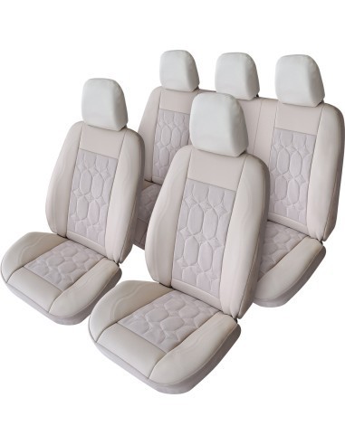 Set Huse Scaun Exclusive Leather si Alcantara Bej, Umbrella