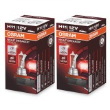 Cumpara ieftin Pachet 2 becuri halogen H11 12V Osram Night Breaker Silver +100%