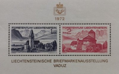 BC56, Liechtenstein 1972, colita orase, arhitectura foto