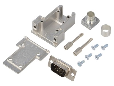 Conector D-Sub 9 pini tată, negru foto