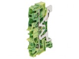 Conector de &Icirc;mbinare Șine 2,5mm&sup2; 3 Borne Galben-Verde, Wago