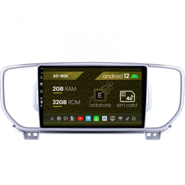 Navigatie Kia Sportage (2016-2018), Android 12, E-Octacore 2GB RAM + 32GB ROM, 9 Inch - AD-BGE9002+AD-BGRKIT150V2