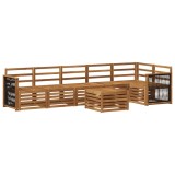 vidaXL Set canapea sectională 6 pcs natural Lemn Solid de Acacia 3384440