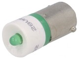 Lampă LED verde 28V BA9S