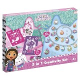 Set 2 in 1 Gabby&#039;s Dollhouse - Bratari cu pandantive &amp; carioci de suflat