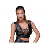 Top Scurt Wetlook cu Snururi S, Noir Handmade