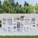 Set 6 Perne Scaun Gradina cu Spatar Gri, Textil Oxford, 50x40x3 cm sezut, 60x50x3 cm spatar, Exterior