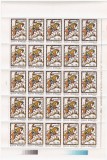 RO-0152-ROMANIA 1993-Lp 1312-Ziua marcii postale-emblema-coala de 25 timbre-MNH