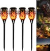 Set 4 Lampi Solare Tip Torta Efect Flacara, 49cm, Gradina, LED, IP65, Exterior,Autonomie 8h