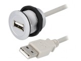 Soclu USB 22mm har-port IP20 Argintiu