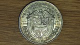 Panama - argint 0.900 raritate - 1/4 / cvarto balboa 1961 - an unic de batere, America Centrala si de Sud