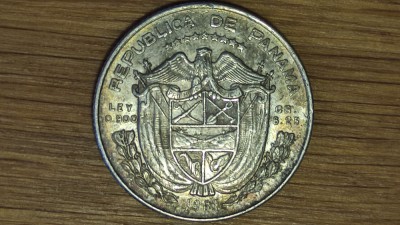 Panama - argint 0.900 raritate - 1/4 / cvarto balboa 1961 - an unic de batere foto
