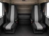 Set Huse Scaune Camion pentru Volvo FH4 2014+, Textil, Negru-Gri, 4 Piese