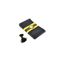 Husa volan cu ac si ata din piele cu gaurele marime 2XL ( 45cm 11,5 cm ), culoare Negru Cod: LUXFST01