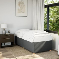vidaXL Cadru de pat fără saltea, gri &icirc;nchis, 100x200 cm, textil 3284709