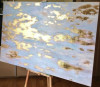 Tablou abstract auriu sufragerie Picturi de vanzare Tablouri de vanzare 120x80cm, Peisaje, Ulei