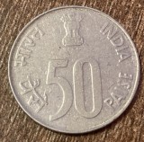 C50 - Moneda foarte veche - India - 50 paise - 1988