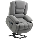 HOMCOM Fotoliu electric de relaxare cu funcție de asistare la ridicare, fotoliu de masaj cu funcții de &icirc;ncălzire, 2 telecomenzi, spumă moale | Aosom R