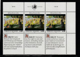 Natiunile Unite Vienna 1992-Drepturile omului Art.24,dant,MNH,Mi.140Zf1-140Zf3, Organizatii internationale, Nestampilat