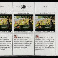 Natiunile Unite Vienna 1992-Drepturile omului Art.24,dant,MNH,Mi.140Zf1-140Zf3