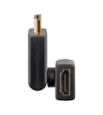 Adaptor HDMI goobay 180&deg;, placat cu aur (4K @ 60 Hz), &icirc;nclinat