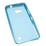 Husa silicon albastra (cu spate mat) pentru Microsoft Lumia 550