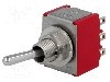 Intrerupator basculant, 3 pozitii, mod comutare ON-OFF-ON, 3P3T, C&amp;K - 7303SYZQE