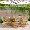 VidaXL Set mobilier de grădină, 7 piese, bej, poliratan și lemn masiv 3281708