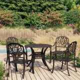 Cumpara ieftin Set mobilier de bistro, 5 piese, bronz, aluminiu turnat