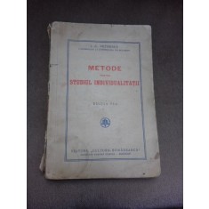Metode pentru studiul individualitatii - I.C. Petrescu