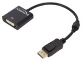 Adaptor DisplayPort mufă la DVI-I (24+5) soclu 0,2m - negru