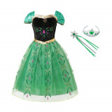 Rochita printesa Anna din Frozen cu accesorii, Verde