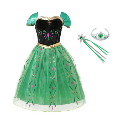 Rochita printesa Anna din Frozen cu accesorii, Verde foto