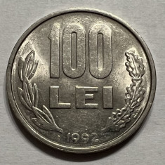 100 Lei 1992 Romania, UNC, varianta "99" cu codita dreapta si scurta