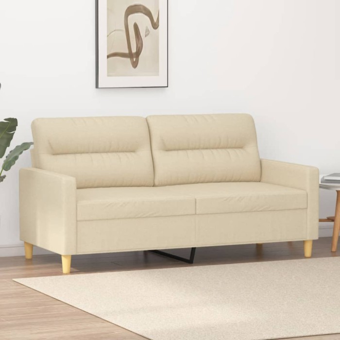 Gossi canapea cu 2 locuri, crem, 140 cm, material textil