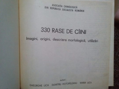 Gheorghe Lica, Dumitru Hotopeleanu - 330 rase de caini. Imagini, origini, descriere morfologica, utilizari foto