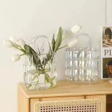 Vaza de sticla design geanta L transparenta 28x18